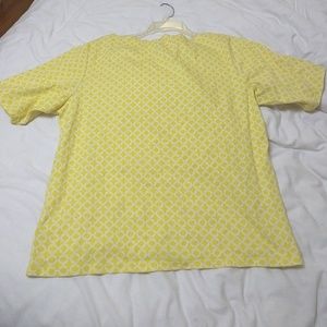 NWOT plus size pima cotton yellow pattern shirt